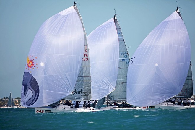 Melges 32 fleet show off their spinnaker at Key West Race Week  ©  Max Ranchi Photography http://www.maxranchi.com